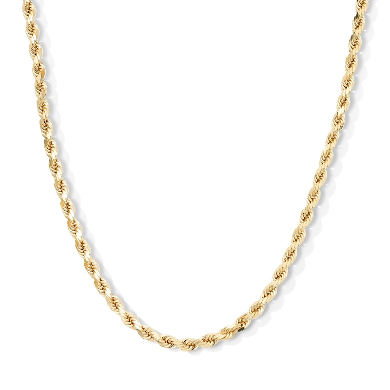 3.6mm Diamond-Cut Rope Chain Necklace in 10K Semi-Solid Gold - 22"