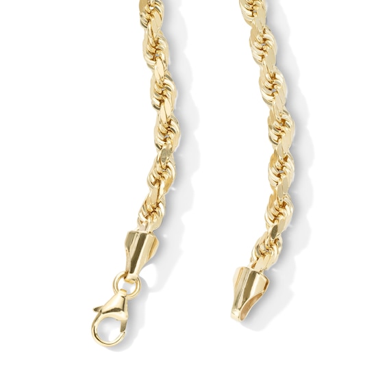 10K Semi-Solid Gold Diamond-Cut Rope Chain