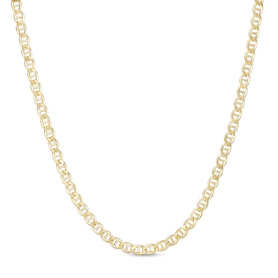 3.4mm Diamond-Cut Mariner Chain Necklace in 10K Hollow Gold - 18"