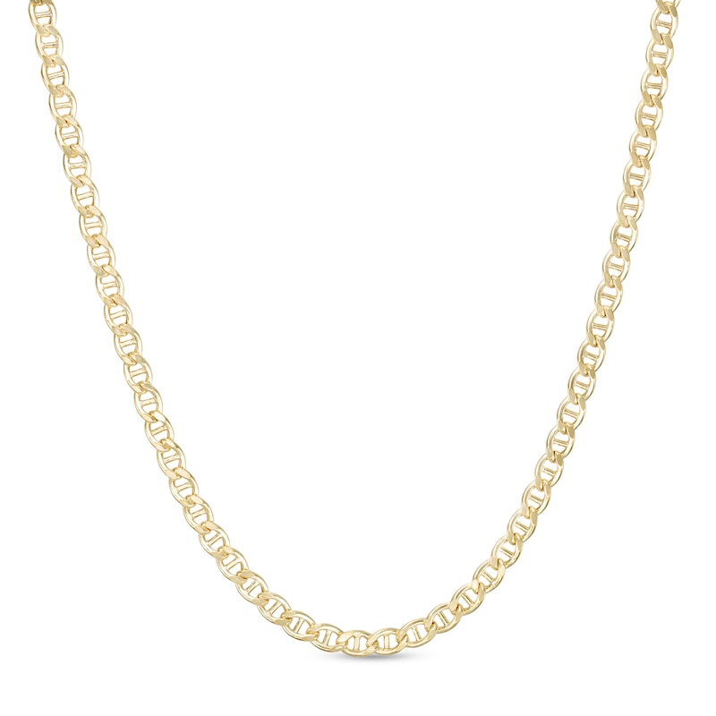3.4mm Diamond-Cut Mariner Chain Necklace in 10K Hollow Gold - 18"