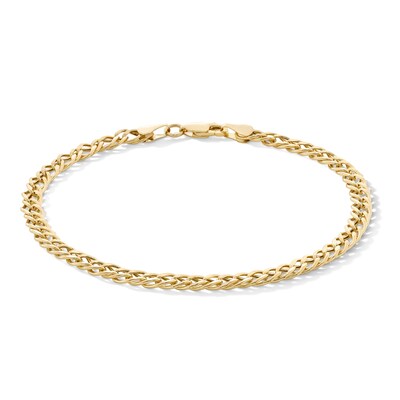 4.10mm Diamond-Cut Rambo Chain Bracelet in 10K Hollow Gold - 7.5"
