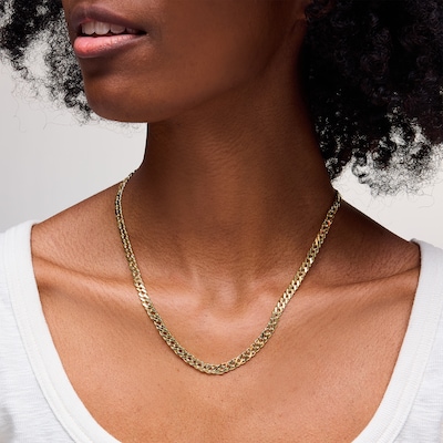 10K Hollow Gold Diamond-Cut Rambo Chain - 20"