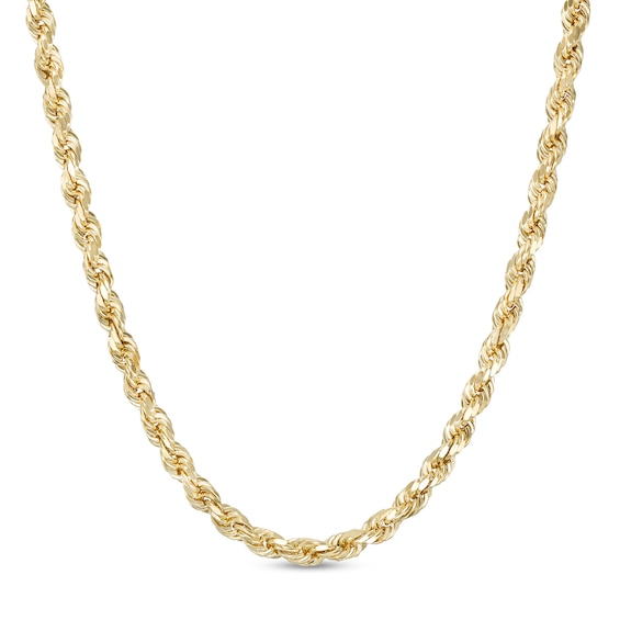 3.6mm Diamond-Cut Rope Chain Necklace in 10K Semi-Solid Gold