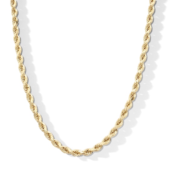 3.6mm Diamond-Cut Rope Chain Necklace in 10K Semi-Solid Gold