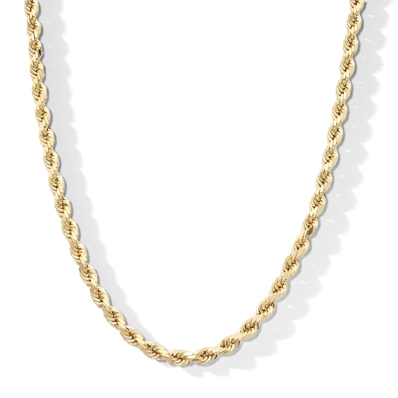 3.6mm Diamond-Cut Rope Chain Necklace in 10K Semi-Solid Gold - 18"