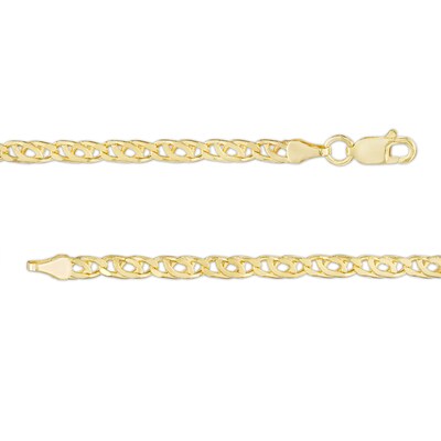 10K Hollow Gold Diamond Cut Bird Eye Chain Bracelet - 7.5"