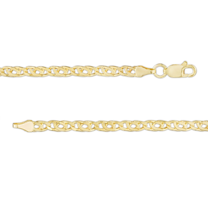 Main Image 2 of 10K Hollow Gold Diamond Cut Bird Eye Chain Bracelet - 7.5"