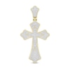 Thumbnail Image 0 of 1/4 CT. T.W. Diamond Pavé Cross Necklace Charm in Sterling Silver with 14K Gold Plate