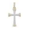 1/4 CT. T.W. Diamond Pavé Bold Cross Necklace Charm in Sterling Silver with 14K Gold Plate