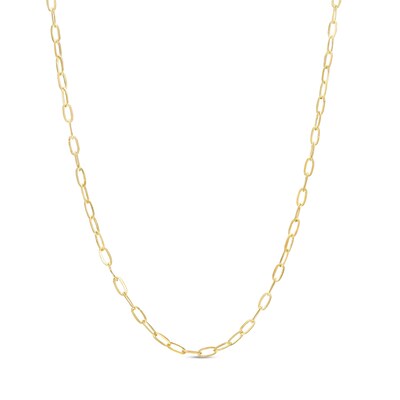 1.4mm Diamond-Cut Elongated Cable Chain Necklace in 10K Solid Gold - 18"