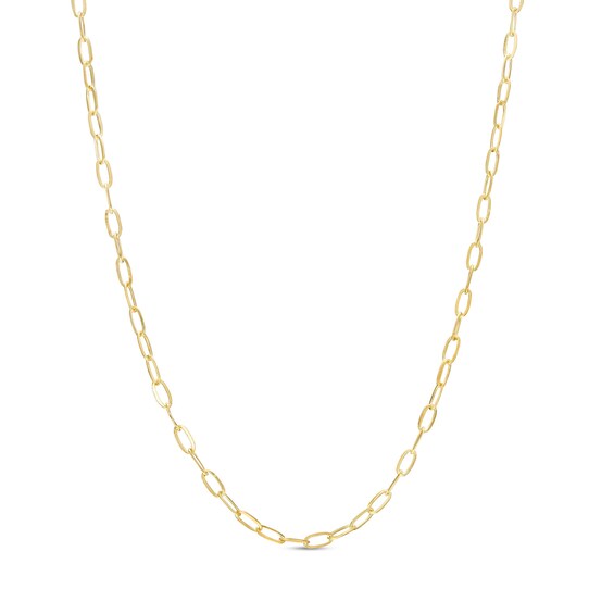 1.4mm Diamond-Cut Elongated Cable Chain Necklace in 10K Solid Gold - 18"