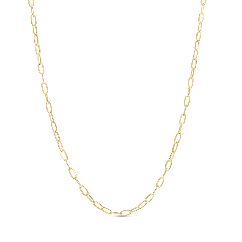 1.4mm Diamond-Cut Elongated Cable Chain Necklace in 10K Solid Gold - 18"