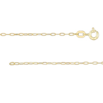 1.4mm Diamond-Cut Elongated Cable Chain Necklace in 10K Solid Gold - 18"