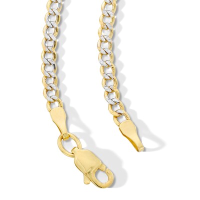 10K Semi-Solid Gold Diamond-Cut Pavé Curb Chain - 18"