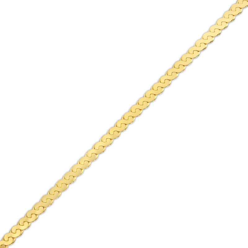 1.55mm Serpentine Chain Anklet in 10K Solid Gold - 10"