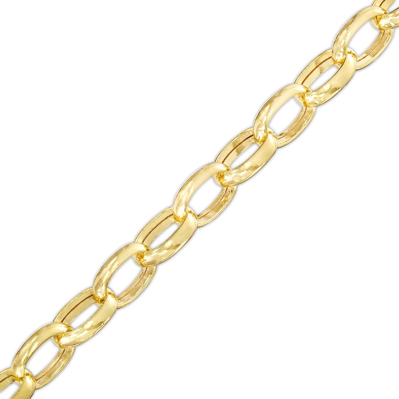 Main Image 1 of 5.4mm Oval Rolo Chain Bracelet in 10K Hollow Gold - 7.5"