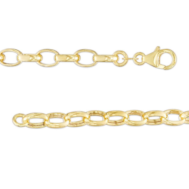 Main Image 2 of 5.4mm Oval Rolo Chain Bracelet in 10K Hollow Gold - 7.5"