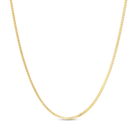 1.15mm Serpentine Chain Necklace in 10K Solid Gold - 18"