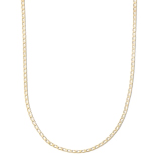 10K Solid Gold Diamond-Cut Light Curb Chain - 18"