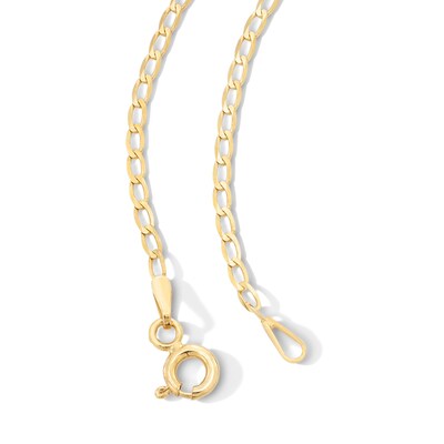 10K Solid Gold Diamond-Cut Light Curb Chain - 18"