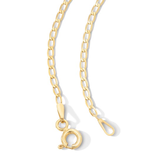 10K Solid Gold Diamond-Cut Light Curb Chain - 18"