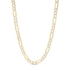 Thumbnail Image 1 of 4mm Diamond-Cut Pavé Figaro Chain Necklace in 10K Semi-Solid Gold - 20"