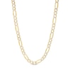 Thumbnail Image 0 of 4mm Diamond-Cut Pavé Figaro Chain Necklace in 10K Semi-Solid Gold - 20"