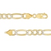 Thumbnail Image 1 of 6.5mm Diamond-Cut Figaro Chain Bracelet in 10K Semi-Solid Gold - 8.5"