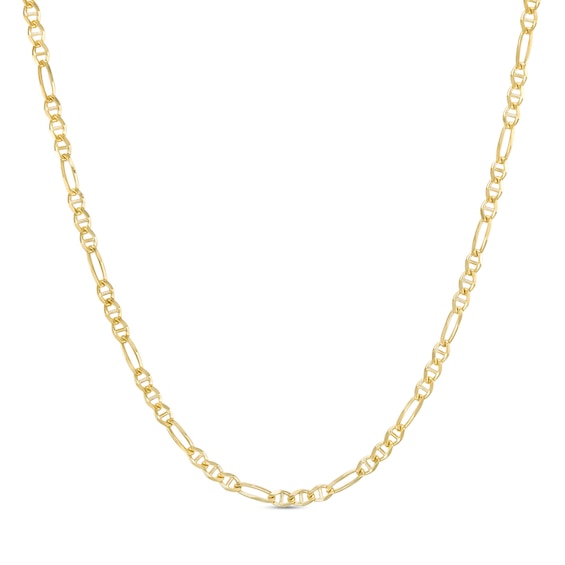 2.65mm Diamond-Cut Figaro Chain Necklace in 10K Solid Gold - 20"