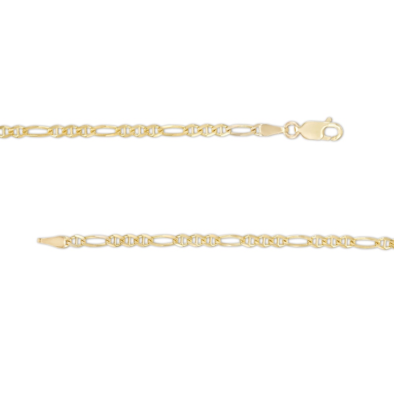 Main Image 2 of 2.65mm Diamond-Cut Figaro Chain Necklace in 10K Solid Gold - 20"