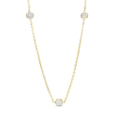 10K Solid Gold Diamond-Cut Station Two-Tone Chain - 18"