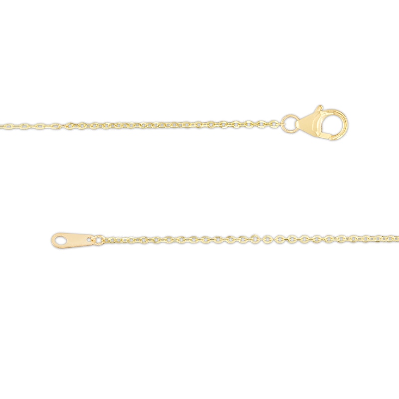1.2mm Rhodium Accent Station Chain Necklace in 10K Solid Gold - 18"