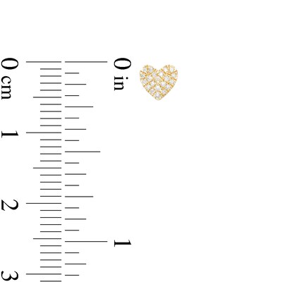 1/20 CT. T.W. Diamond Heart Stud Earrings in Sterling Silver with 14K Gold Plate