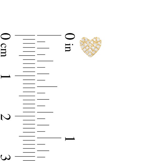1/20 CT. T.W. Diamond Heart Stud Earrings in Sterling Silver with 14K Gold Plate