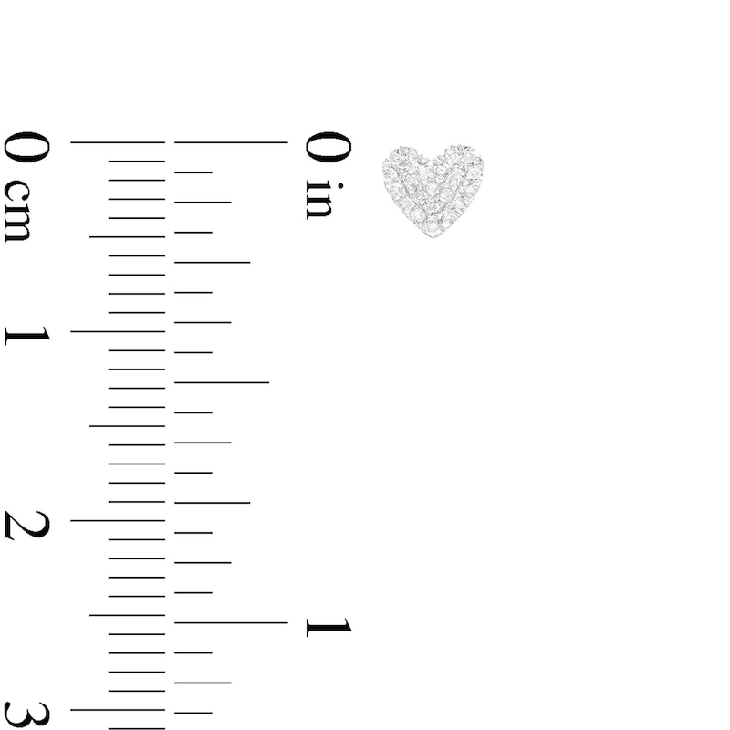 Main Image 2 of 1/20 CT. T.W. Diamond Heart Stud Earrings in Sterling Silver