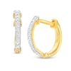 Thumbnail Image 0 of 1/20 CT. T.W. Diamond Huggie Hoop Earrings in Sterling Silver with 14K Gold Plate