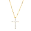 Thumbnail Image 0 of Diamond Accent Cross Necklace in Sterling Silver with 14K Gold Plate - 18"
