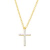 Thumbnail Image 0 of Diamond Accent Cross Necklace in Sterling Silver with 14K Gold Plate - 18"