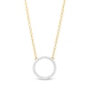 Thumbnail Image 0 of 1/20 CT. T.W. Diamond Circle Necklace in Sterling Silver with 14K Gold Plate - 18"