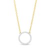 Thumbnail Image 0 of 1/20 CT. T.W. Diamond Circle Necklace in Sterling Silver with 14K Gold Plate - 18"