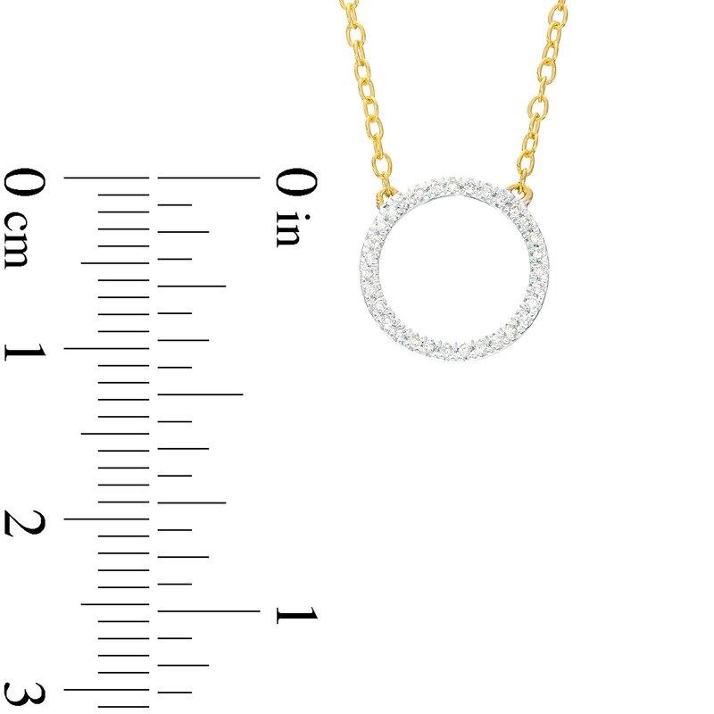 1/20 CT. T.W. Diamond Circle Necklace in Sterling Silver with 14K Gold Plate - 18"