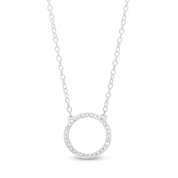 1/20 CT. T.W. Diamond Circle Necklace in Sterling Silver - 18&quot;