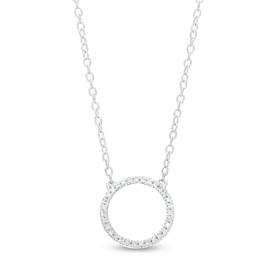1/20 CT. T.W. Diamond Circle Necklace in Sterling Silver - 18"