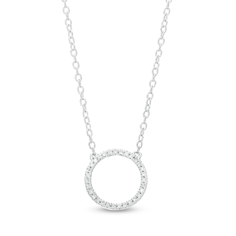 1/20 CT. T.W. Diamond Circle Necklace in Sterling Silver - 18