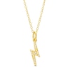 Thumbnail Image 0 of 1/20 CT. T.W. Diamond Lightning Bolt Necklace in Sterling Silver with 14K Gold Plate - 18"