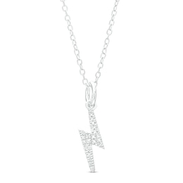 1/20 CT. T.W. Diamond Lightning Bolt Necklace in Sterling Silver - 18&quot;