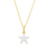 Thumbnail Image 0 of 1/20 CT. T.W. Diamond Star Necklace in Sterling Silver with 14K Gold Plate - 18"