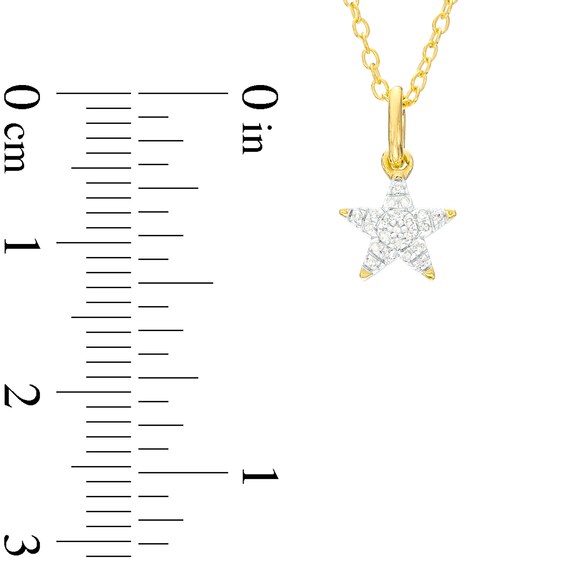 14K Gold Plated 1/20 CT. T.W. Diamond Star Pendant - 18"