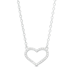1/20 CT. T.W. Diamond Heart Necklace in Sterling Silver - 18&quot;