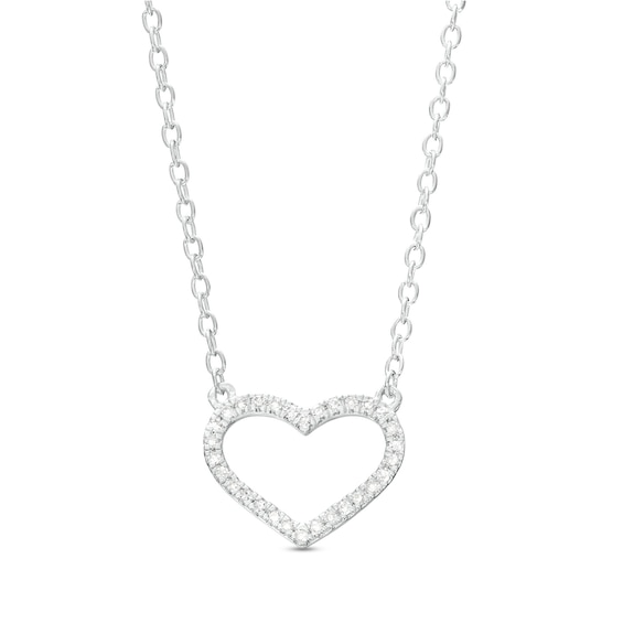 1/20 CT. T.W. Diamond Heart Necklace in Sterling Silver - 18"